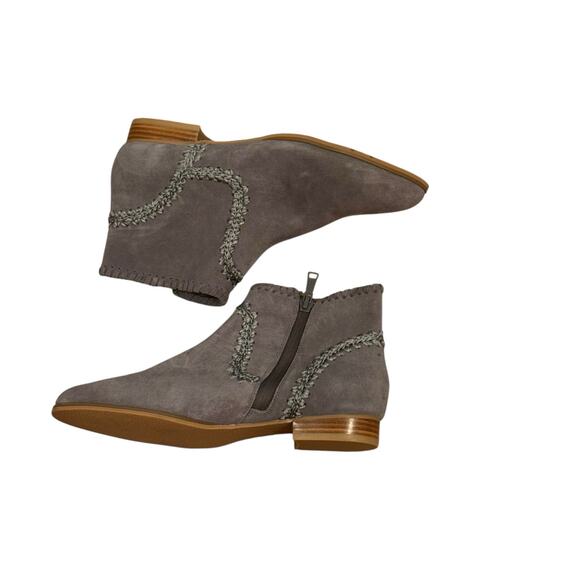 Jack Rogers Suede Gemma Stitched Ankle Bootie Charcoal Gray Size 6.5M NWOB - Picture 5 of 9